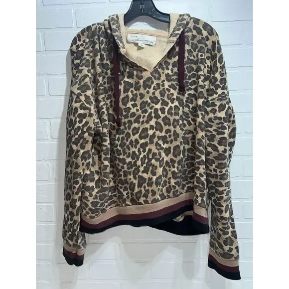 Vintage Havana Leopard Print Cotton-Blend Hoodie - Size large $99 - Picture 5 of 5